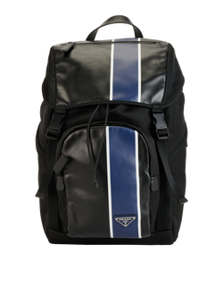 Backpack, Leather/Nylon, Black/Blue, 165, DB, 3*